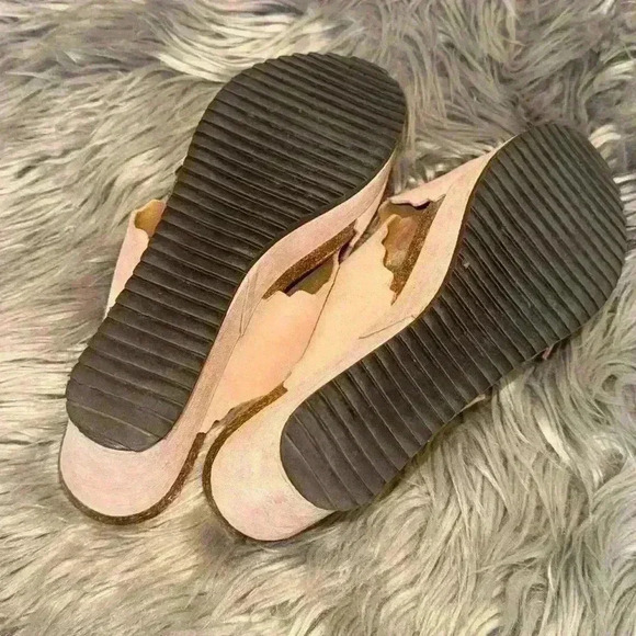Chocolat Blu Bev Platform Wedge Sandal Light Nude Pink Size 9 Wide 9W - Picture 9 of 10